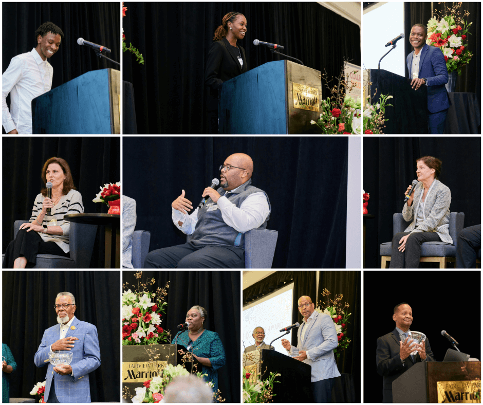 A montage of speaker images from the CSF-DC Costco Breakfast